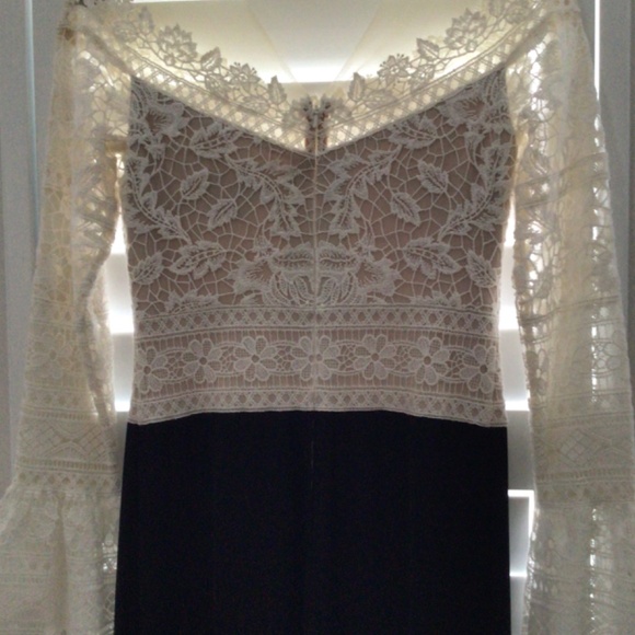 TADASHI Gown Gorgeous Ivory Tulle Lace Bodice - Picture 14 of 14